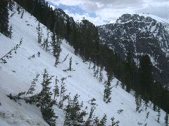 Dayhiking up Static Peak... across an ugly snow field