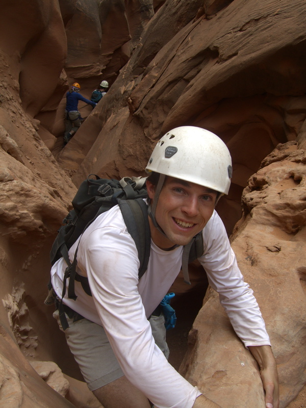 Andy downclimbing