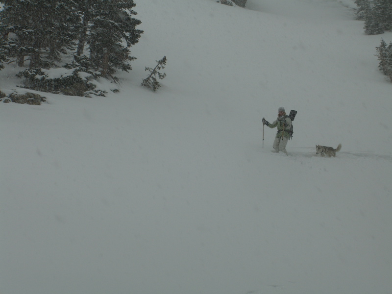 Annie gets ready for some powder